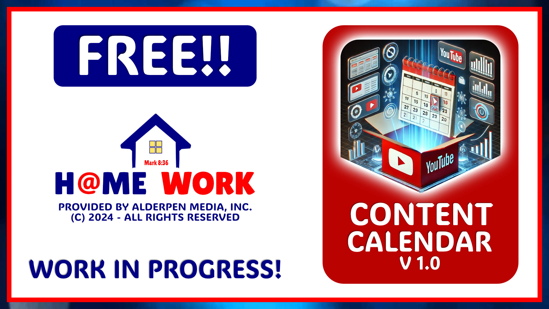 Thumbnail that says Free Content Calendar